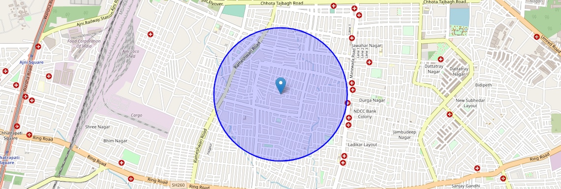 Location Map of Rameshwari, Nagpur