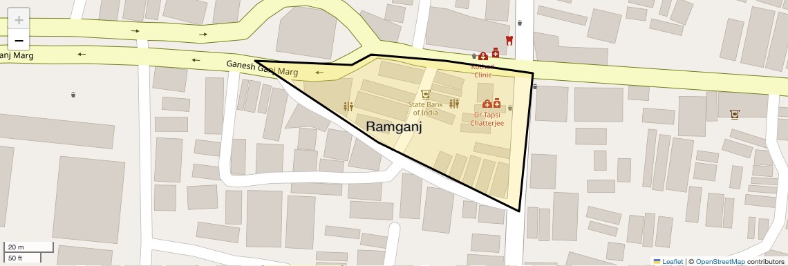 Location Map of Ramganj, Indore