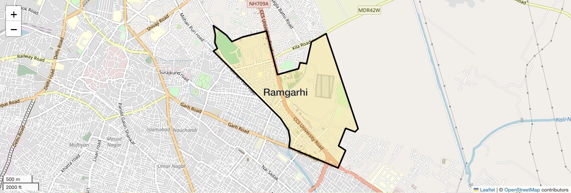 Location Map of Ramgarhi, Meerut