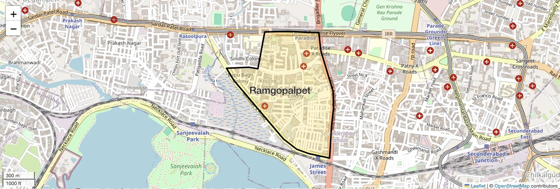 Location Map of Ramgopalpet, Hyderabad