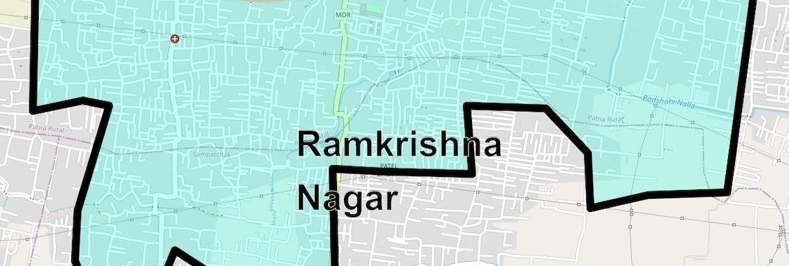 Location Map of Ramkrishna Nagar, Patna