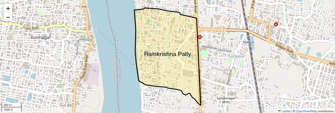 Location Map of Ramkrishna Pally, Kolkata