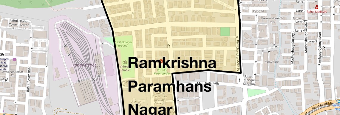 Location Map of Ramkrishna Paramhans Nagar, Pune