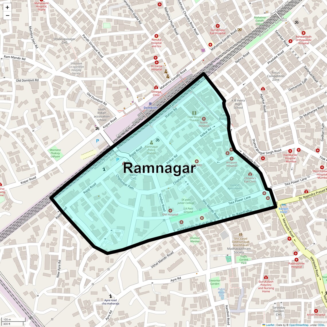 Location Map of Ramnagar, Thane