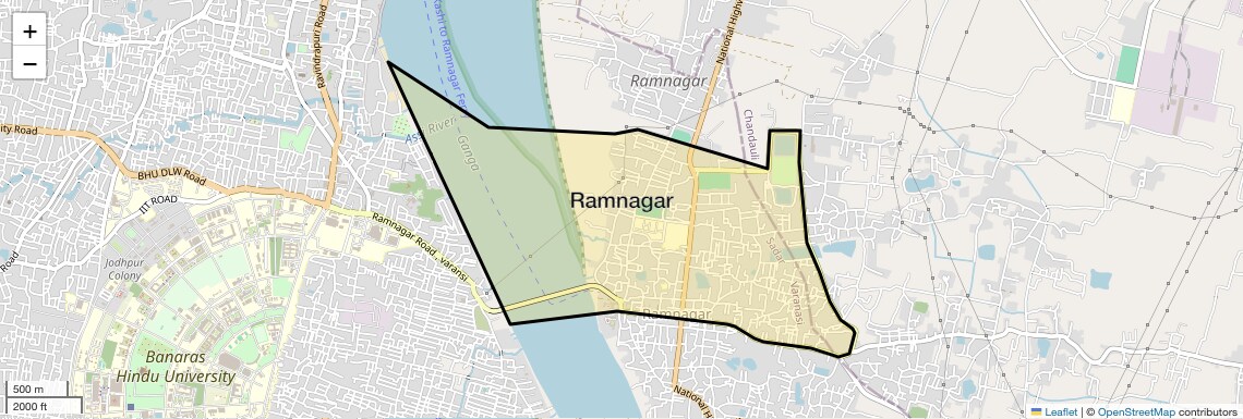 Location Map of Ramnagar, Varanasi