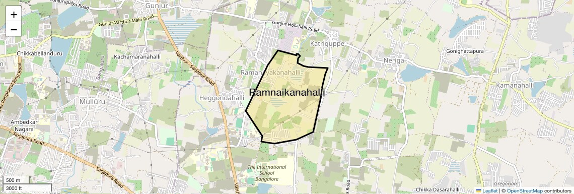 Location Map of Ramnaikanahalli, Bangalore