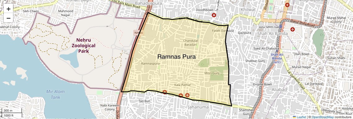 Location Map of Ramnas Pura, Hyderabad