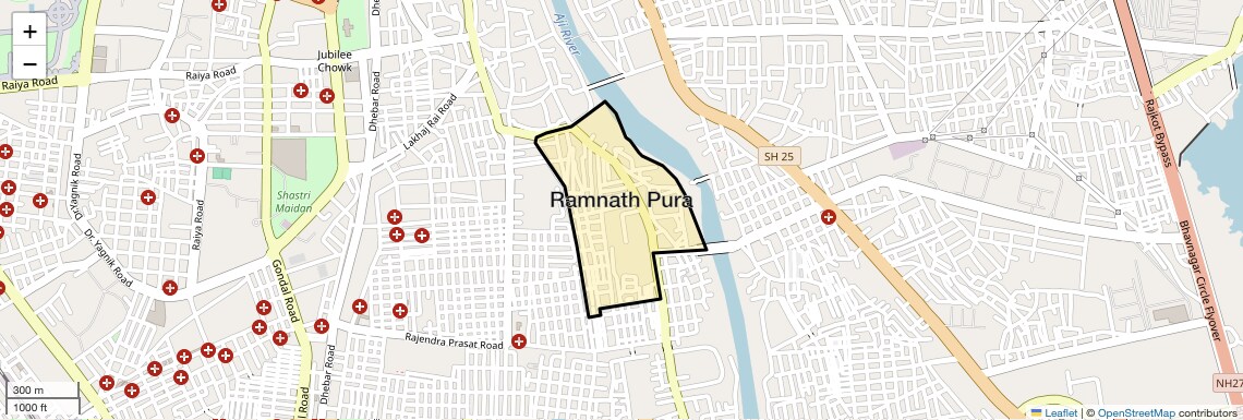 Location Map of Ramnath Pura, Rajkot