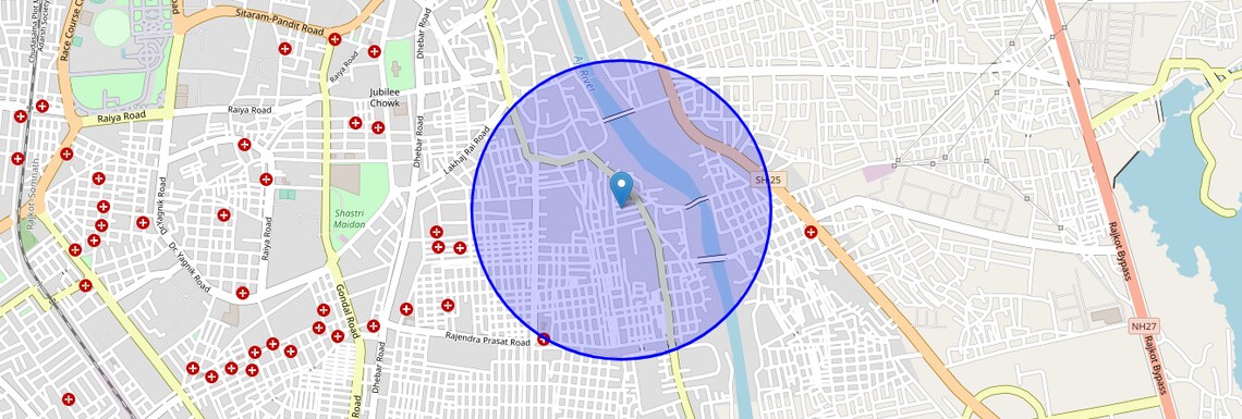 Location Map of Ramnath Pura, Rajkot