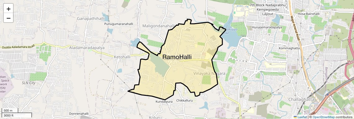 Location Map of RamoHalli, Bangalore
