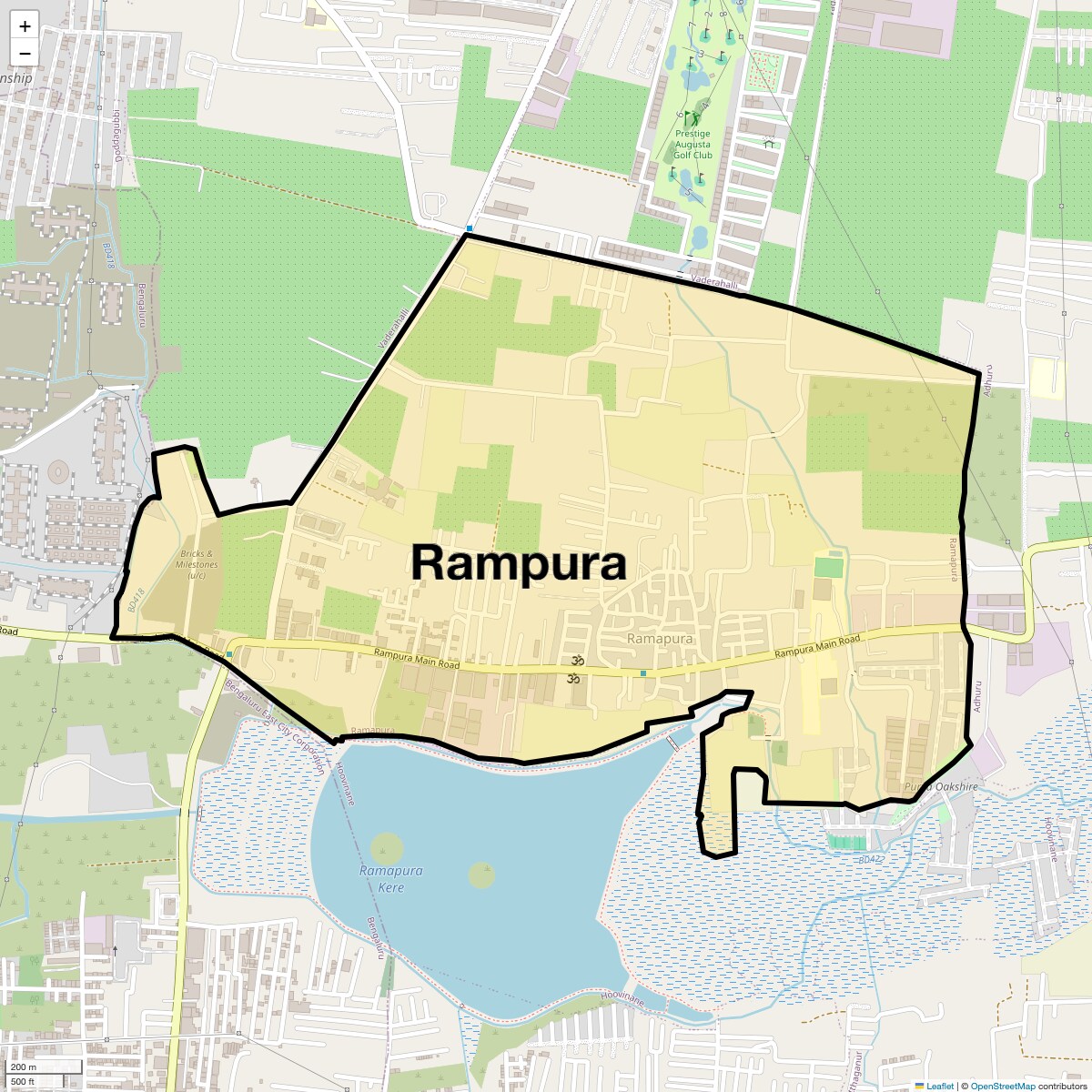 Location Map of Rampura, Bangalore