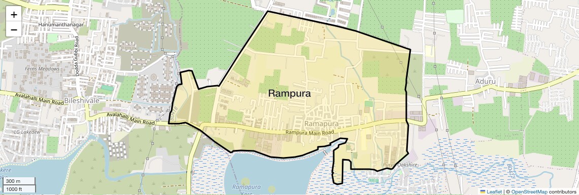 Location Map of Rampura, Bangalore