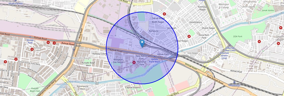 Location Map of Rampura, Delhi