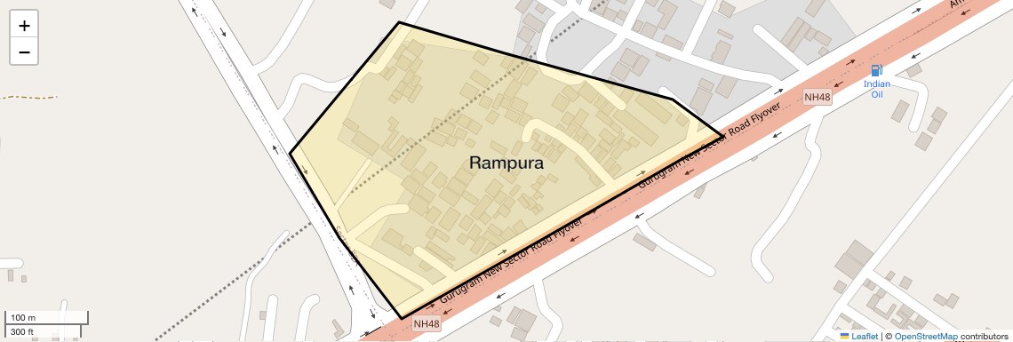 Location Map of Rampura, Gurgaon