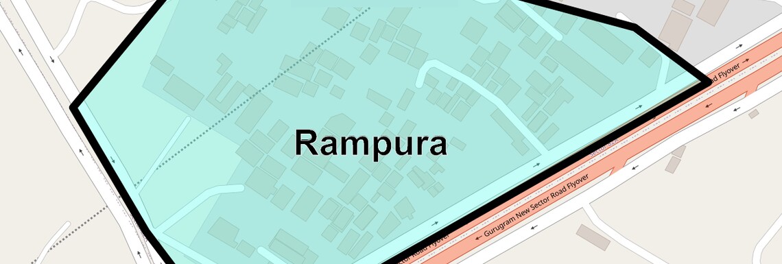 Location Map of Rampura, Gurgaon