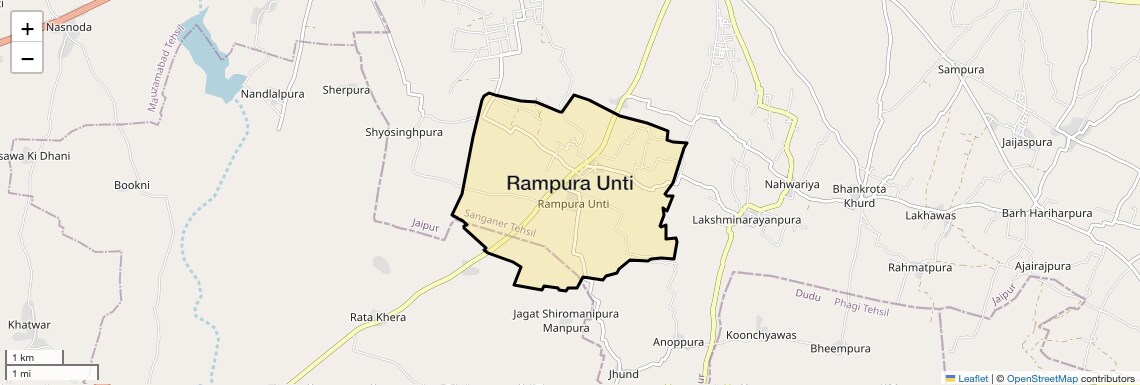 Location Map of Rampura Unti, Jaipur