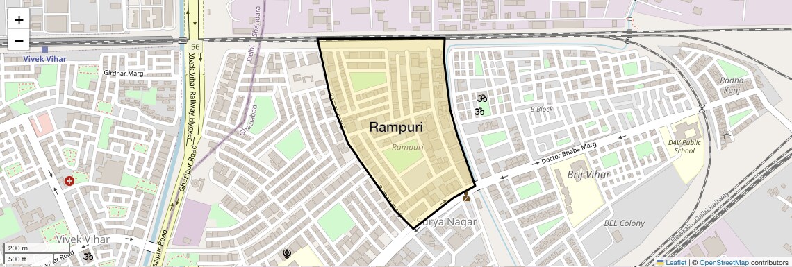 Location Map of Rampuri, Ghaziabad