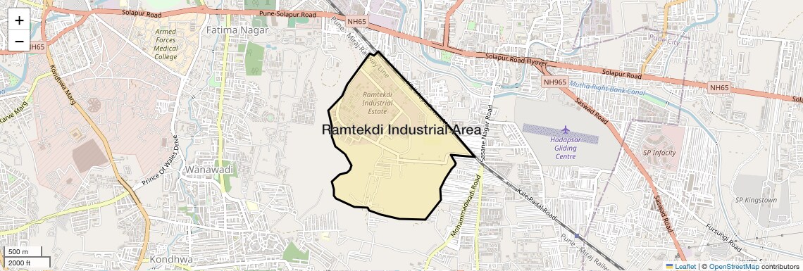 Location Map of Ramtekdi Industrial Area, Pune