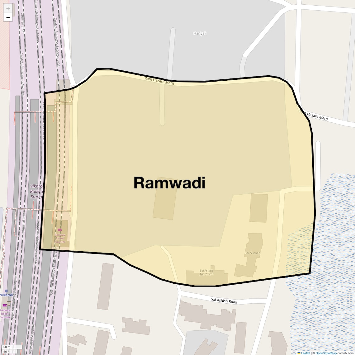 Location Map of Ramwadi, Mumbai