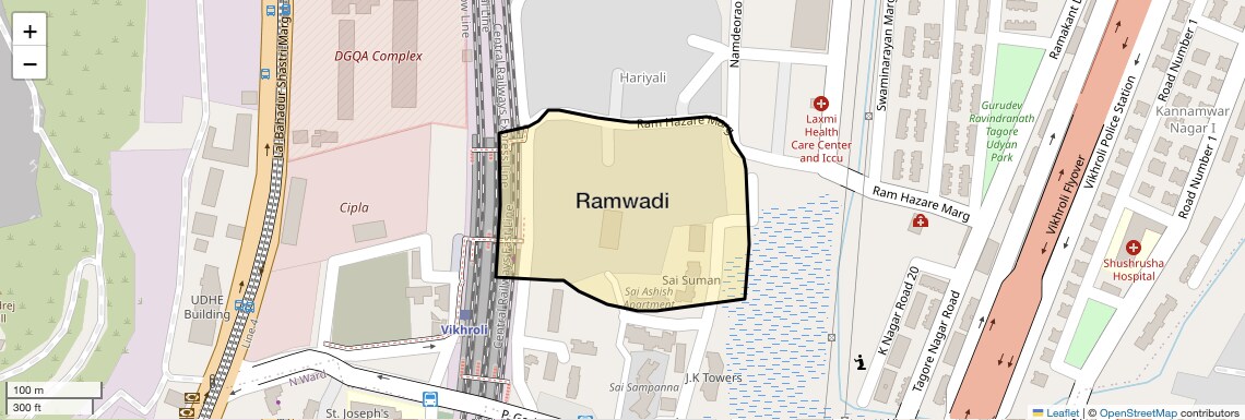Location Map of Ramwadi, Mumbai