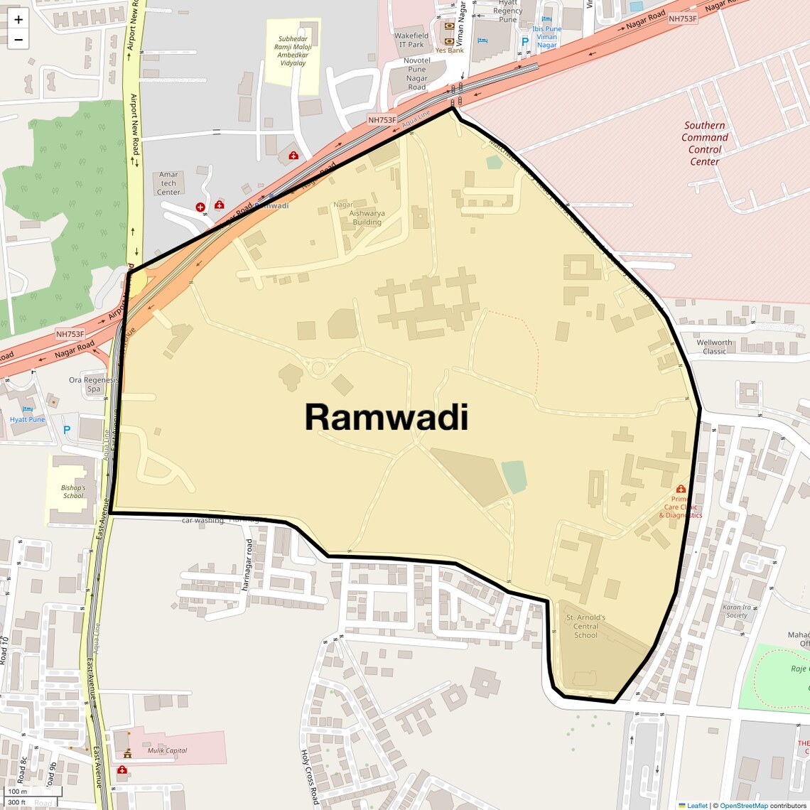 Location Map of Ramwadi, Pune