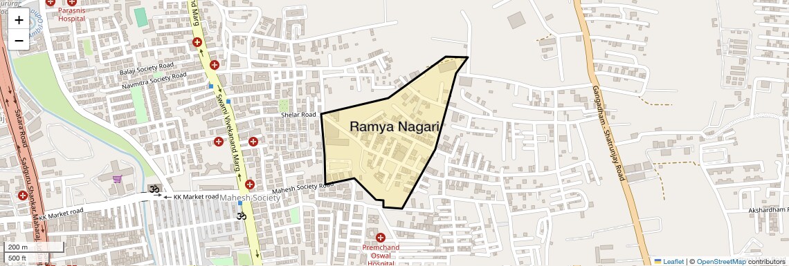 Location Map of Ramya Nagari, Pune