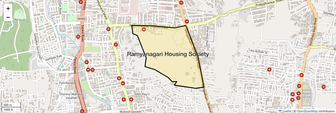 Location Map of Ramyanagari Housing Society, Pune