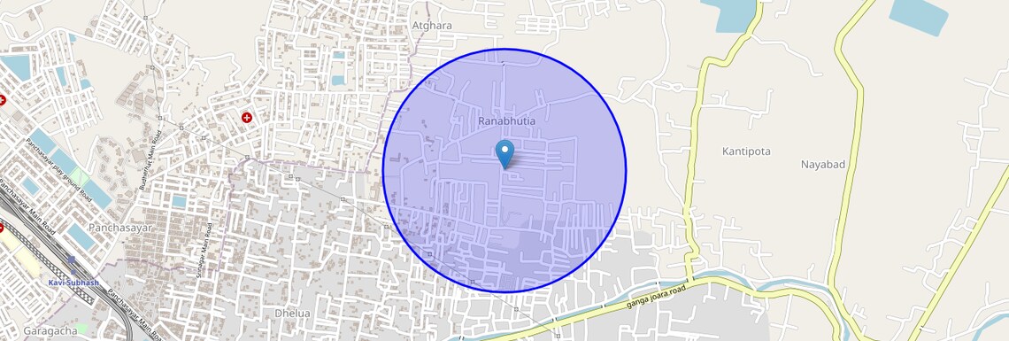 Location Map of Ranabhutia, Kolkata