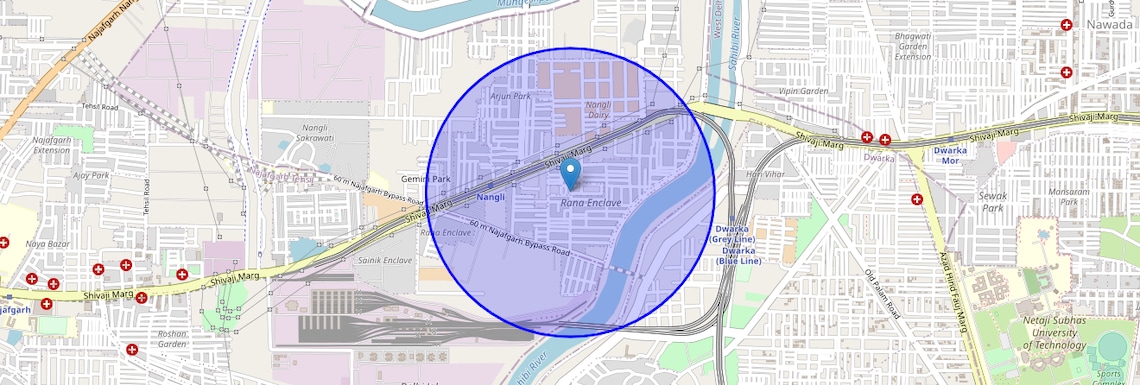 Location Map of Ranaji Enclave, Delhi