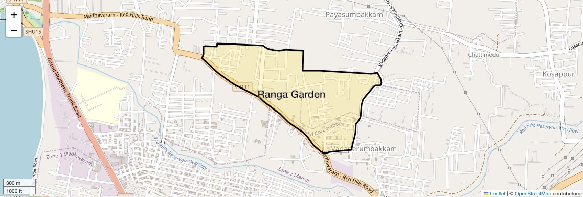 Location Map of Ranga Garden, Chennai