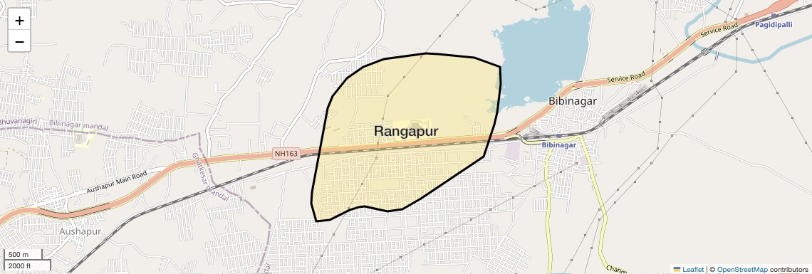 Location Map of Rangapur, Hyderabad