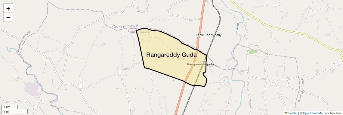 Location Map of Rangareddy Guda, Hyderabad
