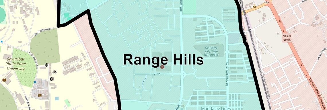 Location Map of Range Hills, Pune