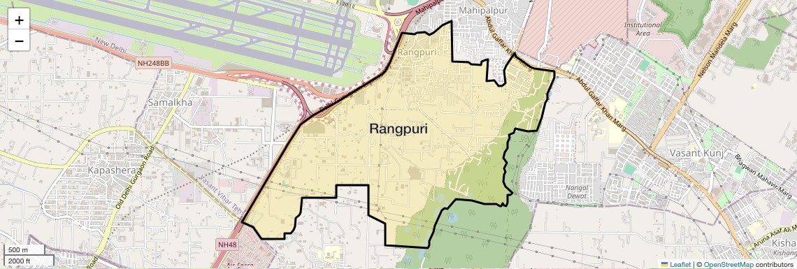 Location Map of Rangpuri, Delhi