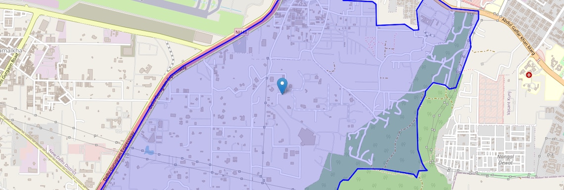 Location Map of Rangpuri, Delhi