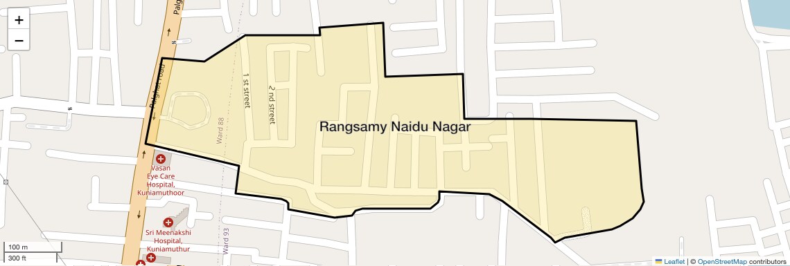 Location Map of Rangsamy Naidu Nagar, Coimbatore