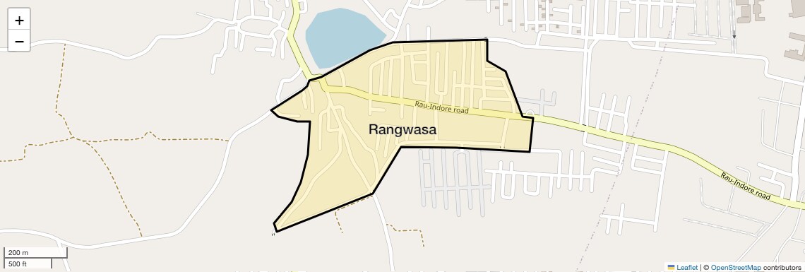 Location Map of Rangwasa, Indore