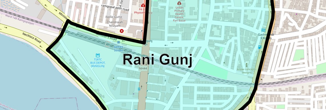 Location Map of Rani Gunj, Hyderabad