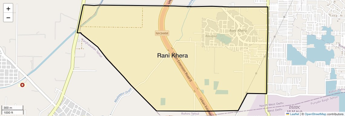 Location Map of Rani Khera, Delhi