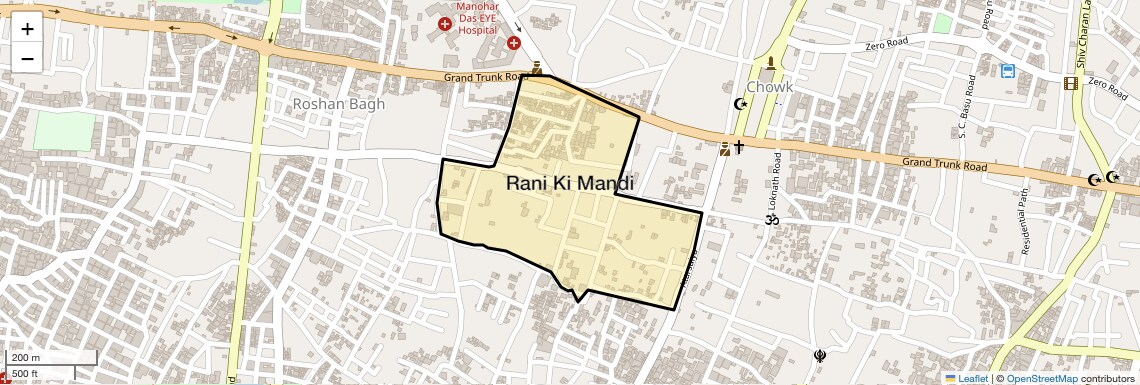 Location Map of Rani Ki Mandi, Allahabad