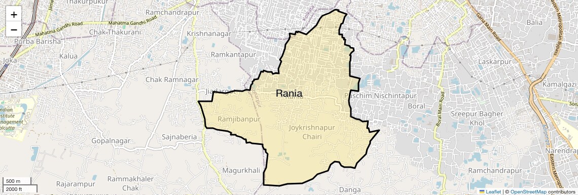 Location Map of Rania, Kolkata