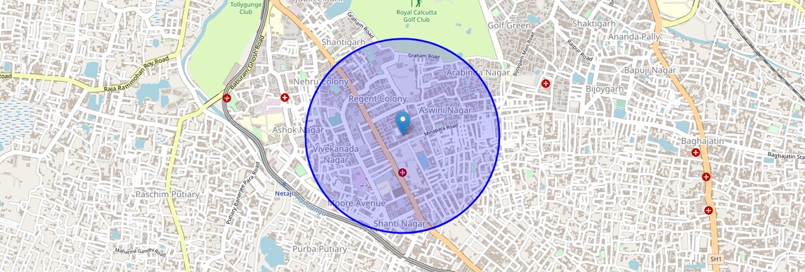 Location Map of Ranikuthi, Kolkata