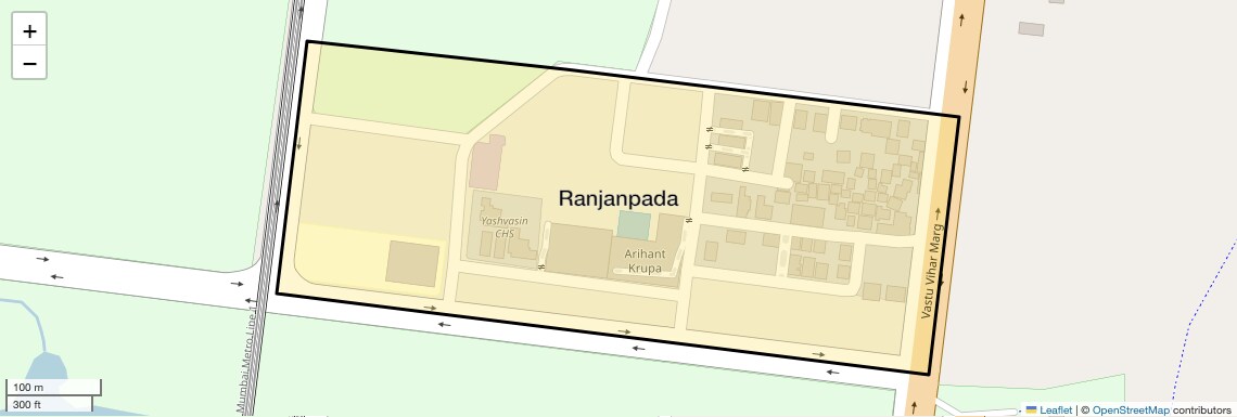 Location Map of Ranjanpada, Navi Mumbai