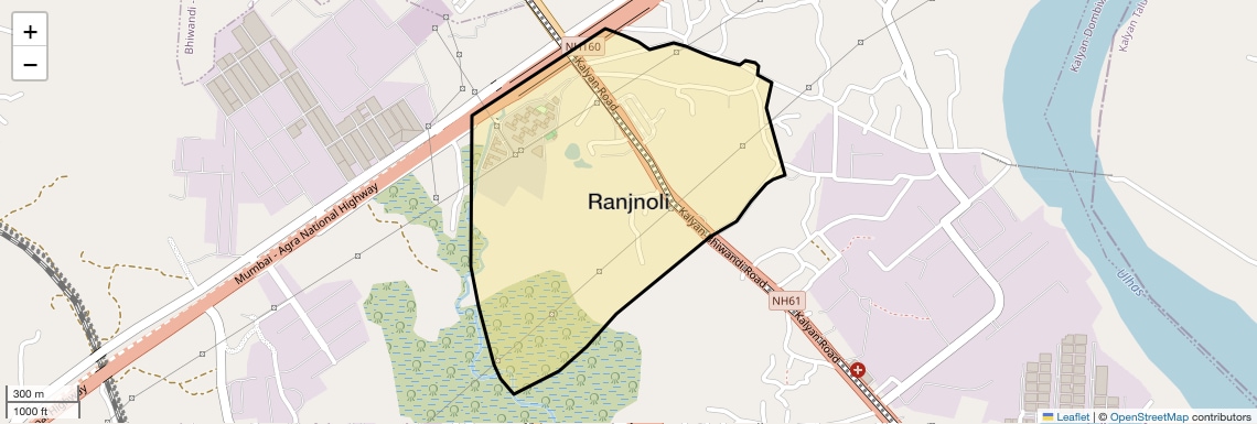 Location Map of Ranjnoli, Thane