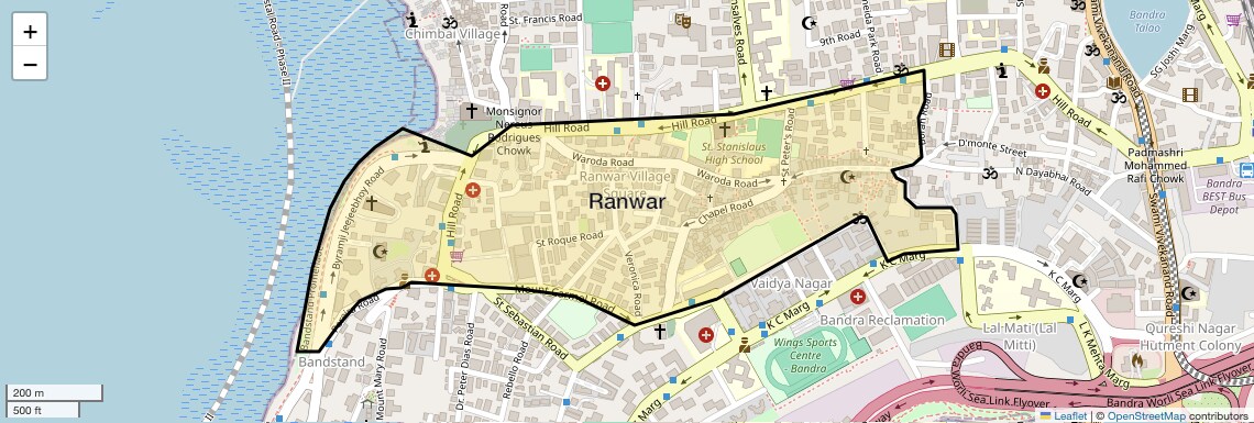 Location Map of Ranwar, Mumbai
