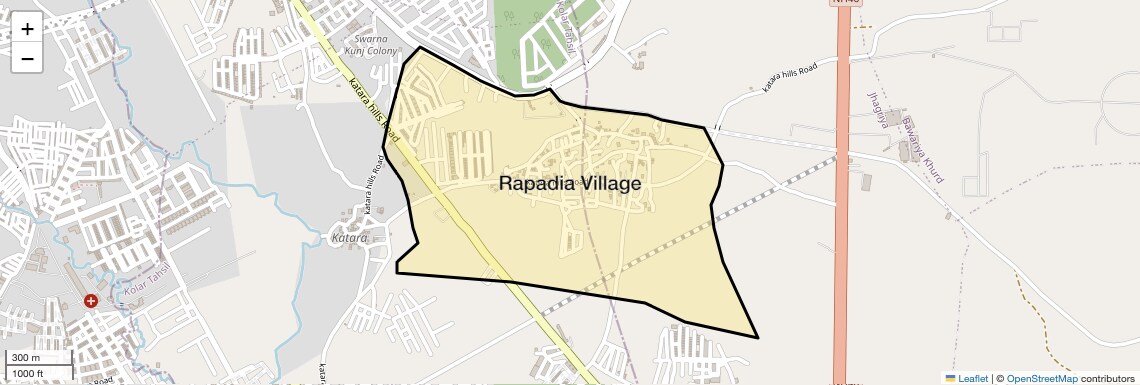 Location Map of Rapadia Village, Bhopal