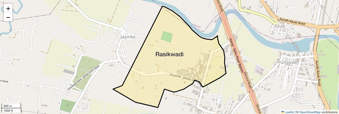 Location Map of Rasikwadi, Pune