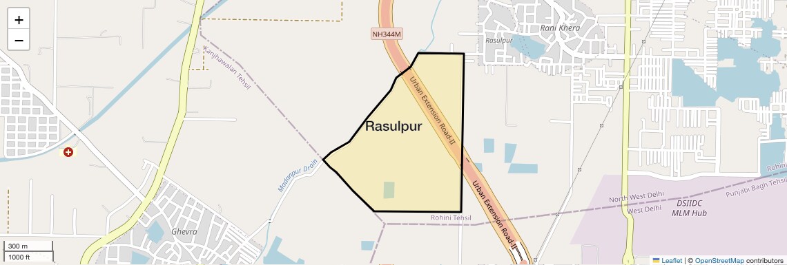Location Map of Rasulpur, Delhi