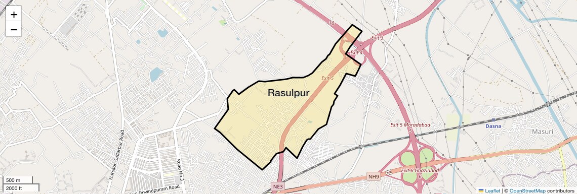 Location Map of Rasulpur, Ghaziabad
