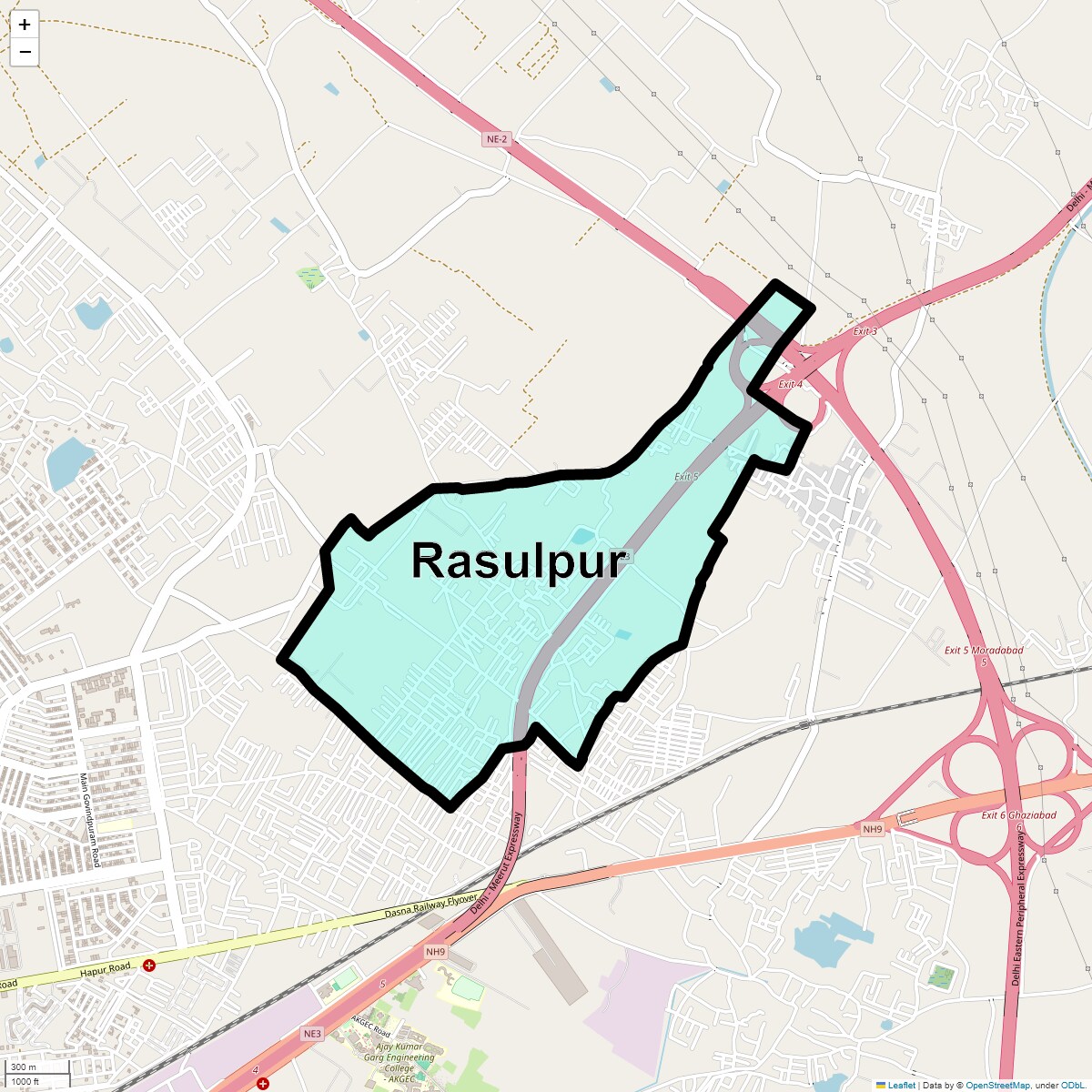 Location Map of Rasulpur, Ghaziabad